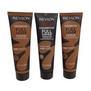 3 SEALED Revlon Colorstay Full Cover 24HR Matte Foundation 420 Mahogany
